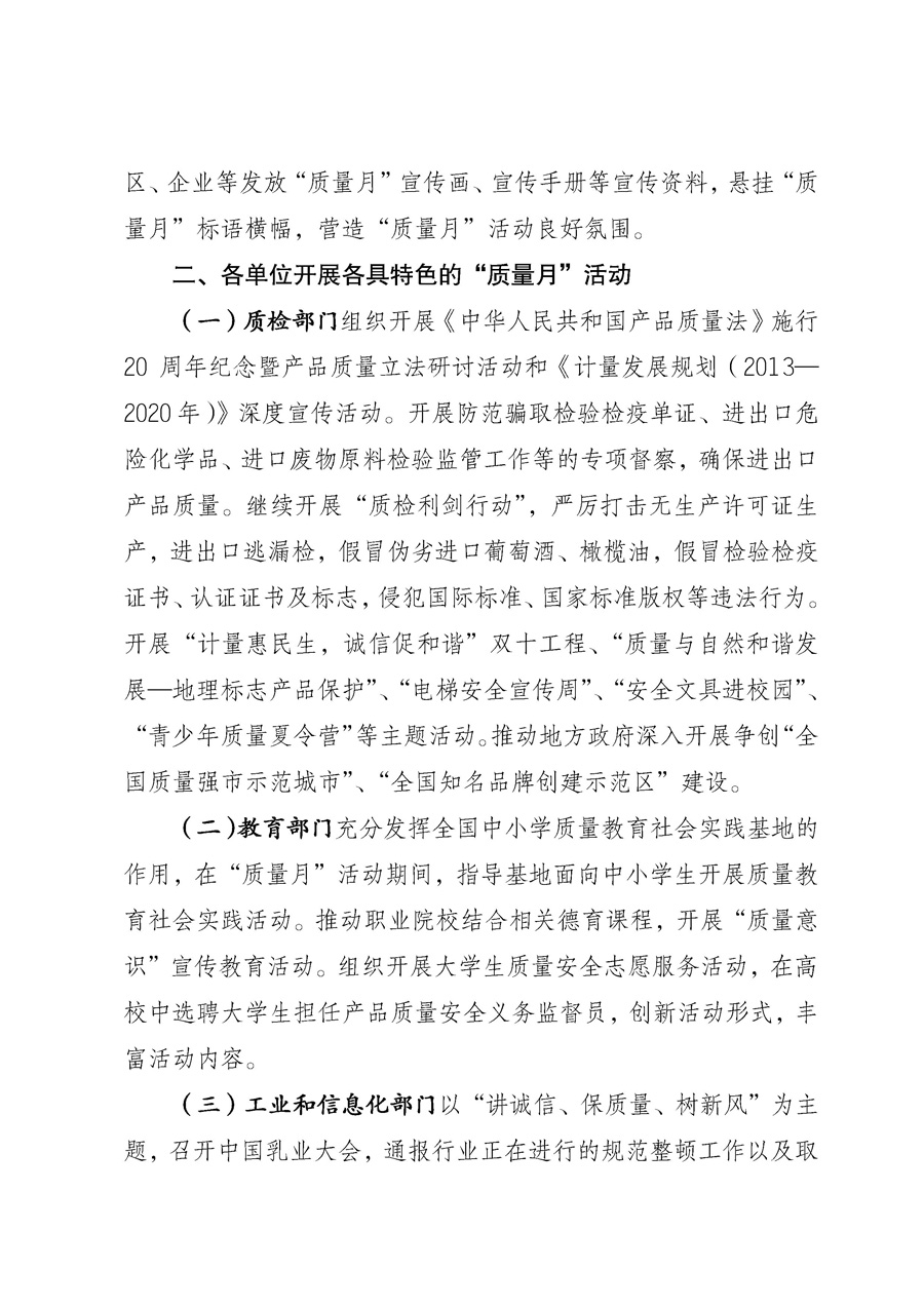 國(guó)家質(zhì)量監(jiān)督檢驗(yàn)檢疫總局《質(zhì)檢總局辦公廳關(guān)于征求<2013年全國(guó)&ldquo;質(zhì)量月&rdquo;活動(dòng)方案>意見的函》
